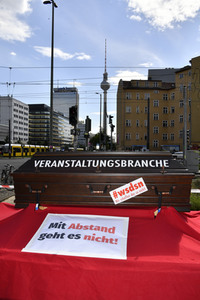 Protestmarsch der Veranstaltungsbranche in Berlin
