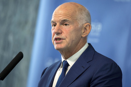 Giorgos A. Papandreou hält eine Rede über den Brexit in Hongkong