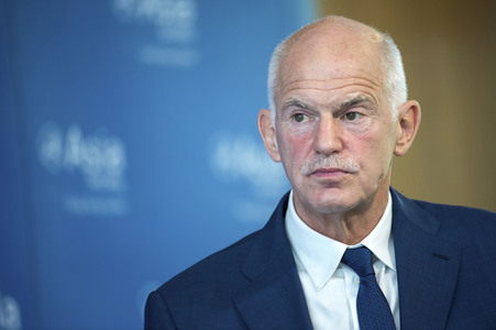 Giorgos A. Papandreou hält eine Rede über den Brexit in Hongkong