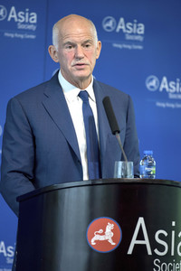 Giorgos A. Papandreou hält eine Rede über den Brexit in Hongkong