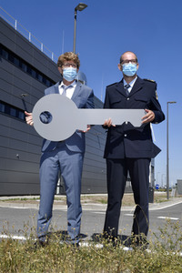 Fototermin zur Fertigstellung des Dienstgebäudes der Bundespolizei am BER in Berlin