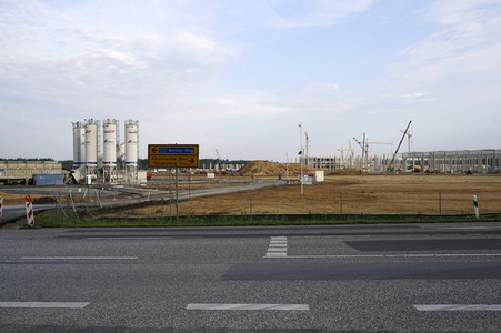 Baustelle der Tesla Gigafactory 4 in Grünheide