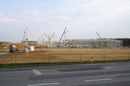 Baustelle der Tesla Gigafactory 4 in Grünheide
