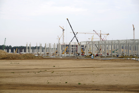 Baustelle der Tesla Gigafactory 4 in Grünheide