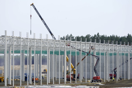 Baustelle der Tesla Gigafactory 4 in Grünheide