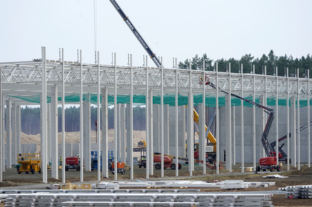 Baustelle der Tesla Gigafactory 4 in Grünheide
