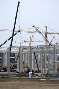 Baustelle der Tesla Gigafactory 4 in Grünheide