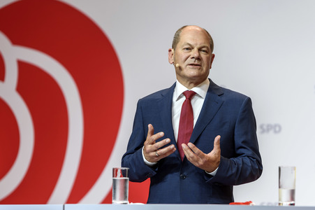 Pressekonferenz zur Nominierung von Olaf Scholz als Kanzlerkandidat in Berlin