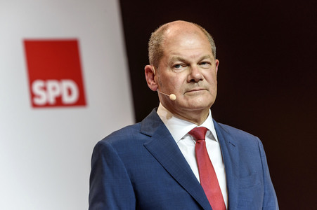 Pressekonferenz zur Nominierung von Olaf Scholz als Kanzlerkandidat in Berlin