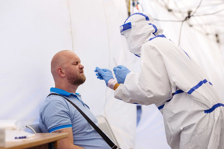 Corona-Testzentrum am Flufhafen Köln Bonn