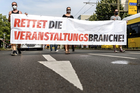 Demonstration 'Rettet die Veranstaltungsbranche' in Berlin