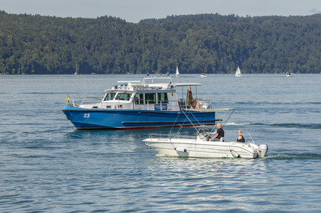 Wasserschutzpolizei auf dem Bodensee bei Überlingen