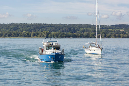 Wasserschutzpolizei auf dem Bodensee bei Überlingen