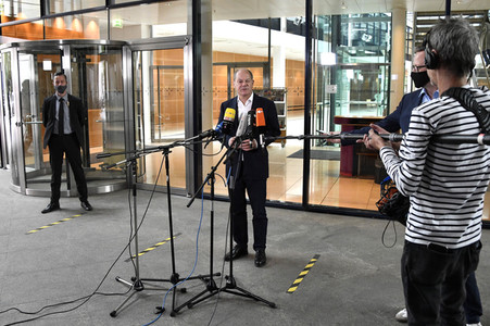 Pressestatement von Olaf Scholz zu Corona-Demonstration in Berlin