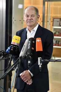 Pressestatement von Olaf Scholz zu Corona-Demonstration in Berlin