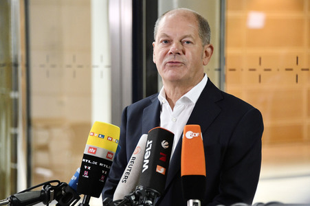 Pressestatement von Olaf Scholz zu Corona-Demonstration in Berlin