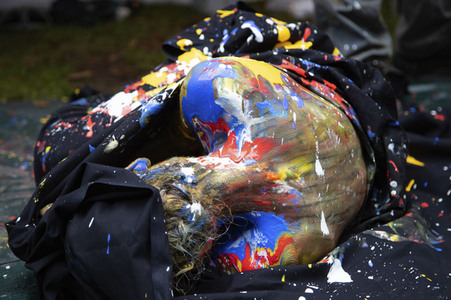 BodyArt Performance von Jörg Düsterwald in Wunstorf