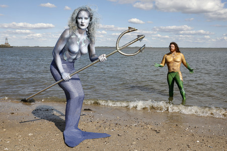 GEEK ART: Aquaman und Nixe / Aquaman and Mermaid Bodypainting