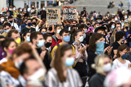 Demonstration für die Aufnahme von Flüchtlingen aus Moria in Berlin