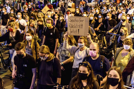 Demonstration für die Aufnahme von Flüchtlingen aus Moria in Berlin