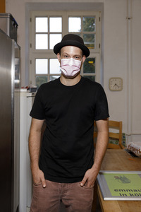 Pressetermin mit Sharon Berlinghoff und Patrick Müller in der Emmaus Gemeinschaft Köln