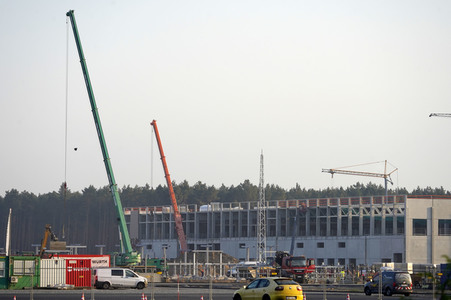 Baustelle der Tesla Gigafactory 4 in Grünheide
