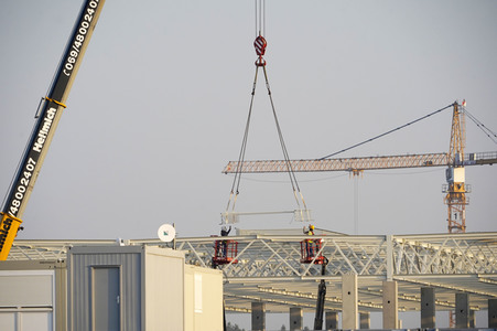 Baustelle der Tesla Gigafactory 4 in Grünheide