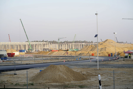 Baustelle der Tesla Gigafactory 4 in Grünheide