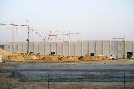 Baustelle der Tesla Gigafactory 4 in Grünheide