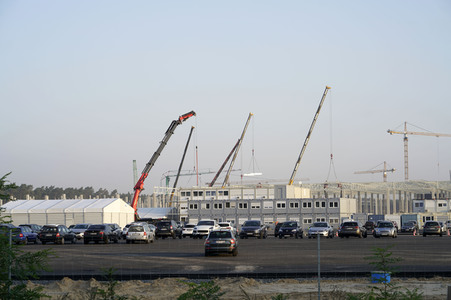 Baustelle der Tesla Gigafactory 4 in Grünheide