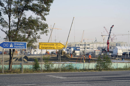 Baustelle der Tesla Gigafactory 4 in Grünheide