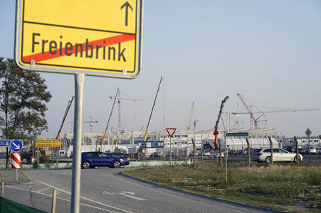 Baustelle der Tesla Gigafactory 4 in Grünheide