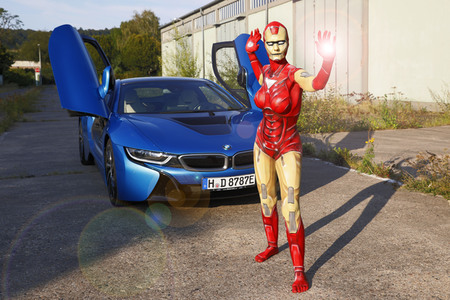 GEEK ART: Iron Woman und Black Widow Bodypainting