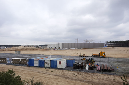 Baustelle der Tesla Gigafactory 4 in Grünheide