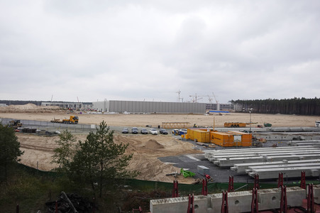 Baustelle der Tesla Gigafactory 4 in Grünheide