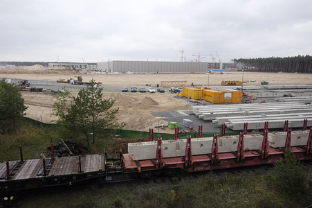Baustelle der Tesla Gigafactory 4 in Grünheide