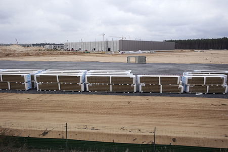 Baustelle der Tesla Gigafactory 4 in Grünheide