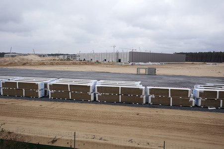 Baustelle der Tesla Gigafactory 4 in Grünheide