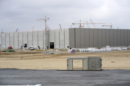 Baustelle der Tesla Gigafactory 4 in Grünheide