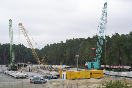 Baustelle der Tesla Gigafactory 4 in Grünheide