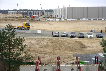 Baustelle der Tesla Gigafactory 4 in Grünheide