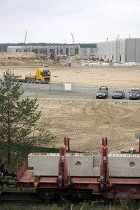Baustelle der Tesla Gigafactory 4 in Grünheide