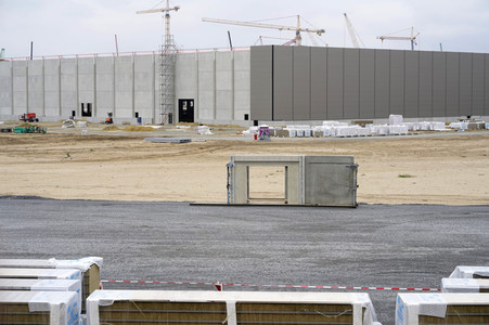 Baustelle der Tesla Gigafactory 4 in Grünheide