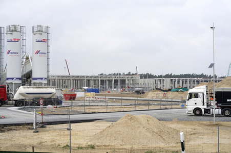Baustelle der Tesla Gigafactory 4 in Grünheide