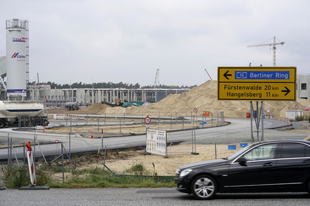Baustelle der Tesla Gigafactory 4 in Grünheide
