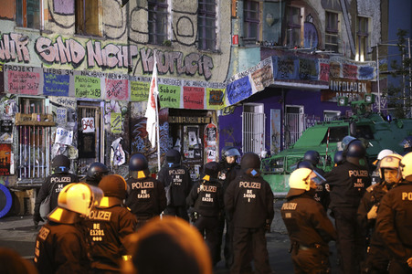 Räumung des Wohnprojektes Liebig 34 in Berlin