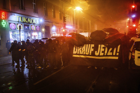 Demonstration nach der Räumung der Liebig 34 in Berlin