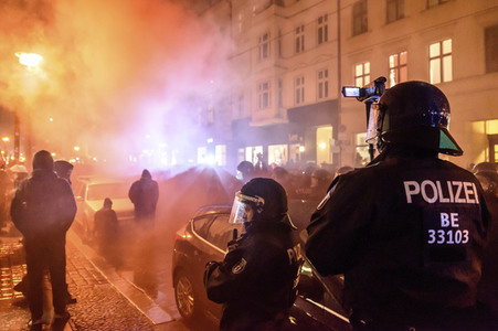 Demonstration nach der Räumung der Liebig 34 in Berlin