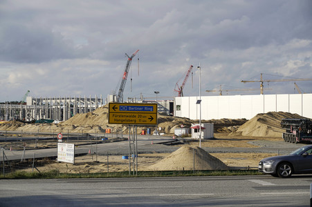 Baustelle der Tesla Gigafactory 4 in Grünheide