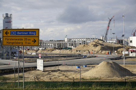 Baustelle der Tesla Gigafactory 4 in Grünheide
